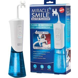 Miracle Smile Water Flosser, Portable Dental Rechargeable Water Flosser **NEW**